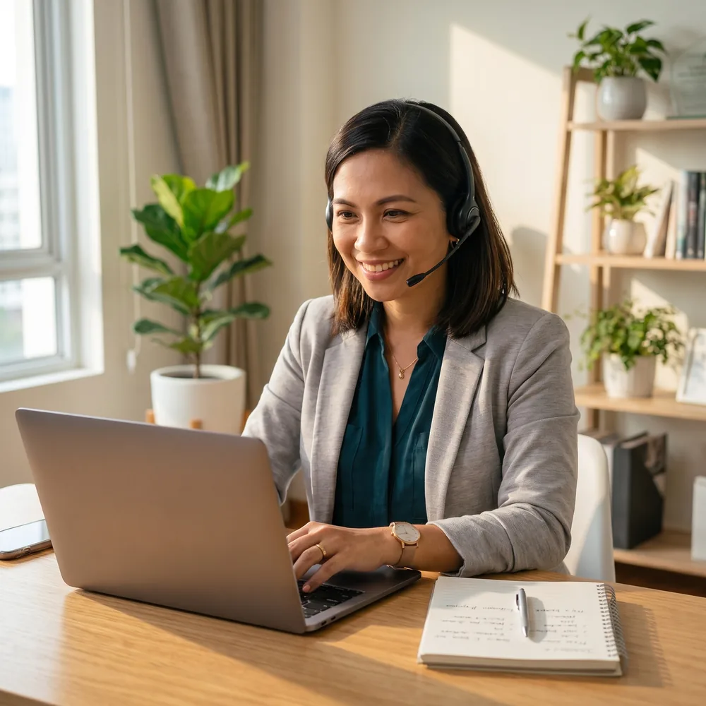 Filipino virtual assistant working remotely for UAE real estate employers